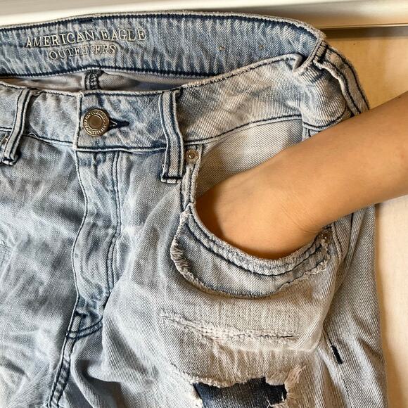 American Eagle Outfitters Women Jeans size 10 US Blue Straight Leg Mid Rise - Picture 7 of 11